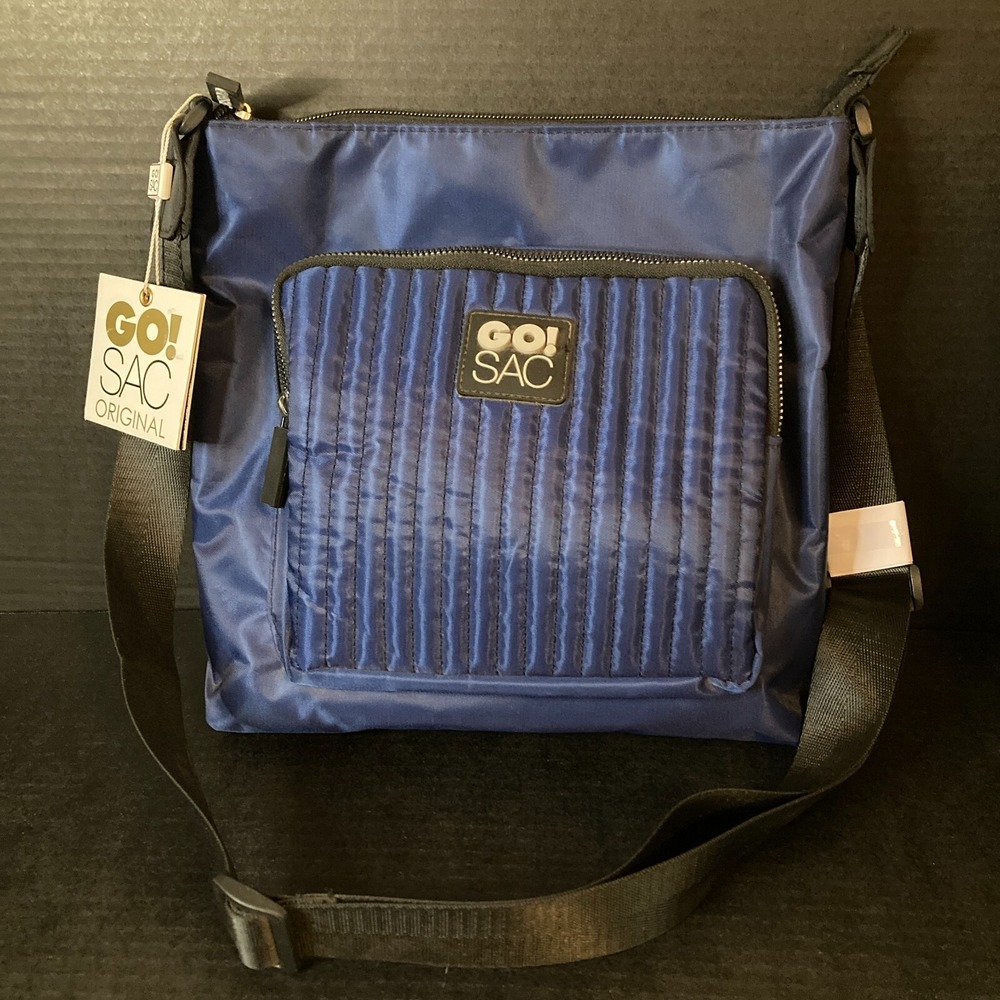 GO! SAC Abby Crossbody Purse Handbag Phantom Blue Nylon Lightweight Zip Pockets